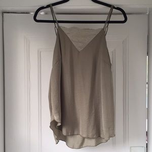 H&M Olive Green Silky Lace Tank